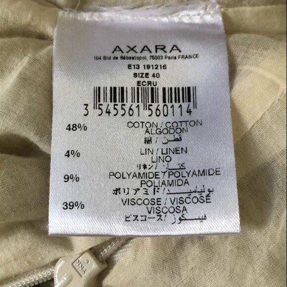 Axara Paris Linen Blend Faux Wrap Mini Cocktail Dress Size8 EU40 Metallic Thread - Picture 13 of 14